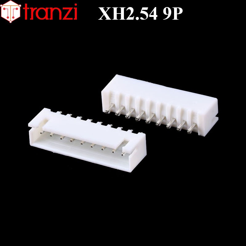 Giắc cắm header 2.54mm XH2.54 9P chân cắm thẳng trắng - túi 10 cái