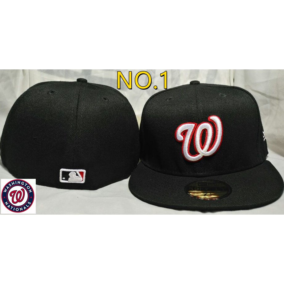 3 Colors MLB Washington Nationals Classic Fully Sealed Cap Non-adequate Cap Snapback Cap Flat Brim C