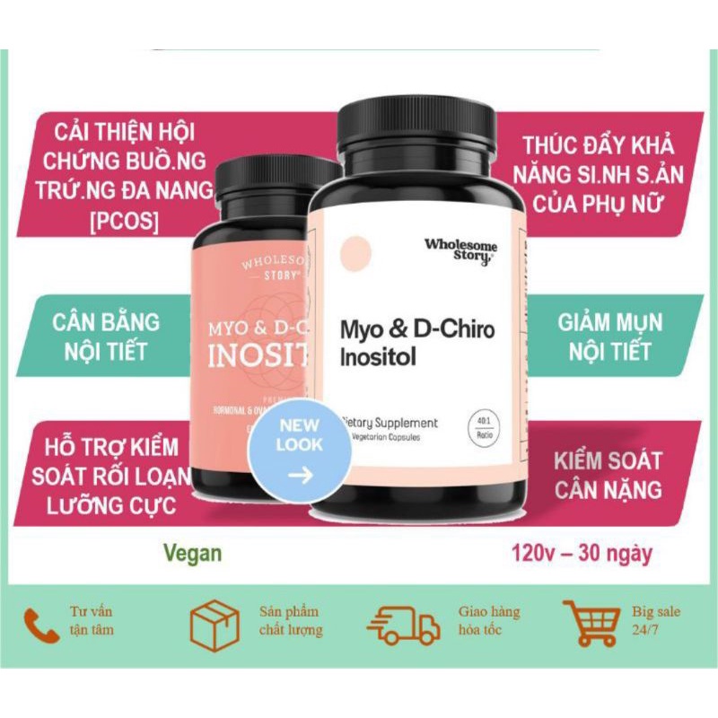Viên uống Myo & D - Chiro Inositol cân bằng nội tiết tố, hỗ trợ chức năng buồng trứng