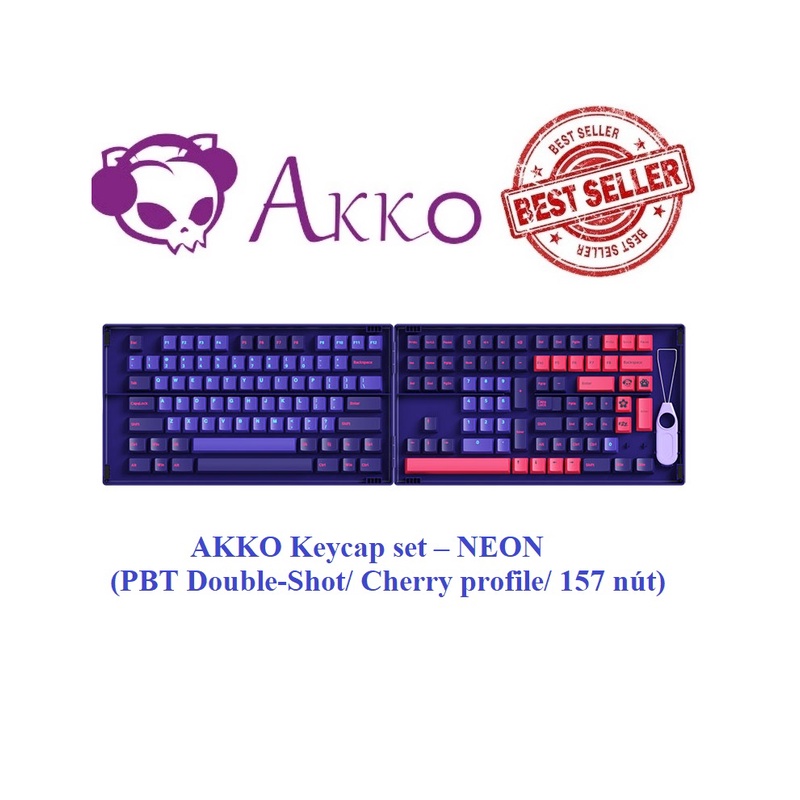 Bộ keycap phím cơ AKKO NEON (AKKO Keycap set/ PBT DoubleShot/ Cherry profile/ 157 nút)