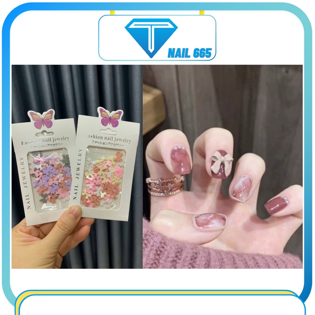 Charm nơ gắn móng nail , Charm nơ nail cao cấp