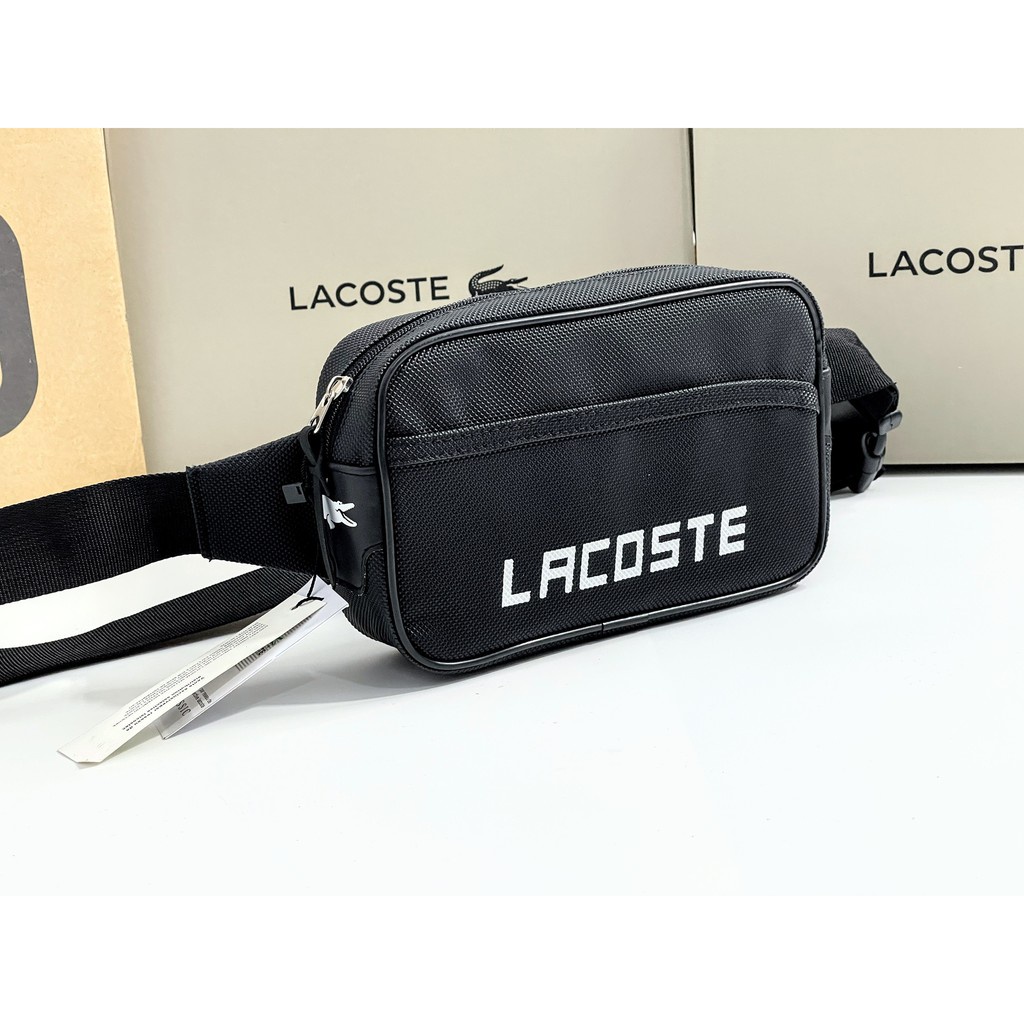 [FREESHIP] TÚI BAO TỬ LACOSTE CHẤT VẢI VÂN DA SI HÀN QUỐC CAO CẤP, TÚI THỜI TRANG LA1A21 MÀU ĐEN