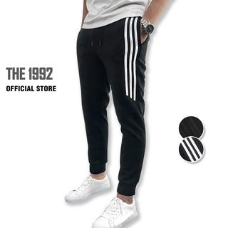 Quần thể thao nam THE 1992 Quần nỉ tập 2 màu sọc ngắn