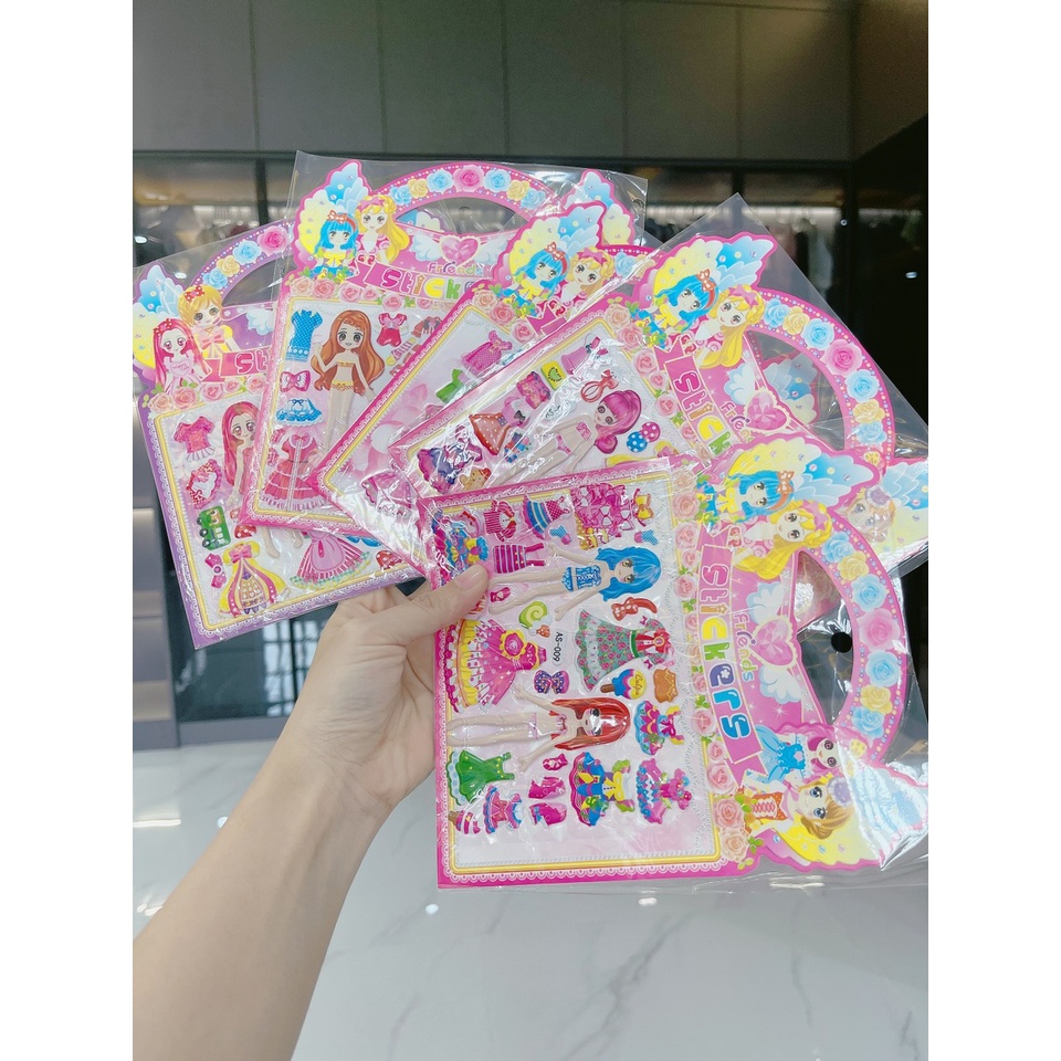 Hình dán đồ chơi Sticker công chúa nổi 3D siêu xinh cho bé