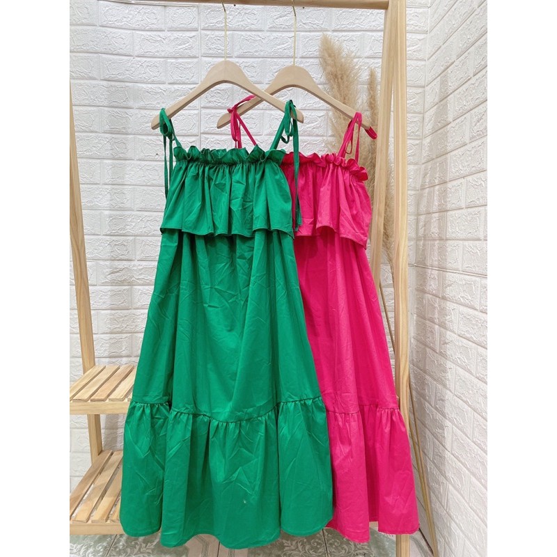 [Siêu Hot] Váy Nữ 2 Dây Bèo Hồng, Đầm 2 Dây Hồng Dáng Xoè Siêu Xinh  Có Ảnh Thật Kèm Video | BigBuy360 - bigbuy360.vn