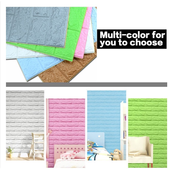Giấy Dán Tường Họa Tiết Gạch 3D Cỡ Lớn Tự Dính Trang Trí Nhà Cửa