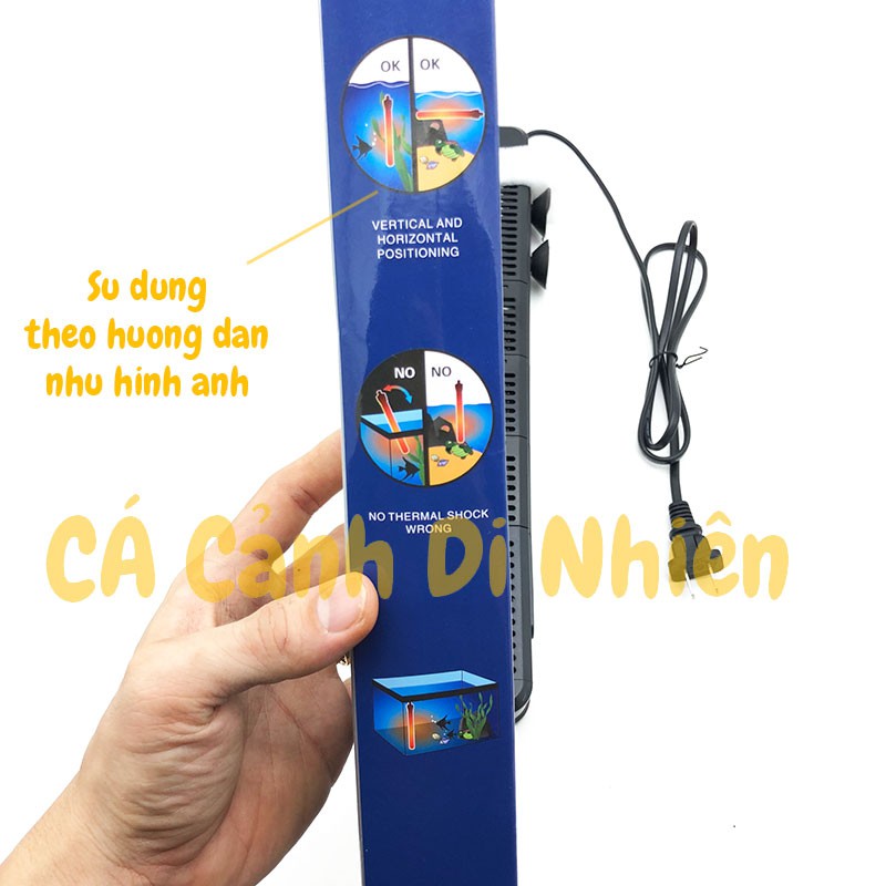 Cây sưởi ấm hồ bể cá Periha 300W HE-300 có lưới bảo vệ 22-34 độ C
