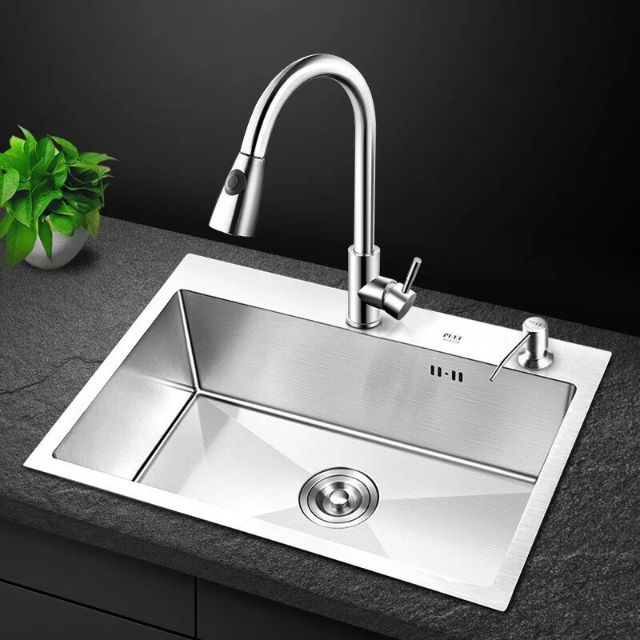 Bình xà bông inox 304 lắp chậu rửa chén.