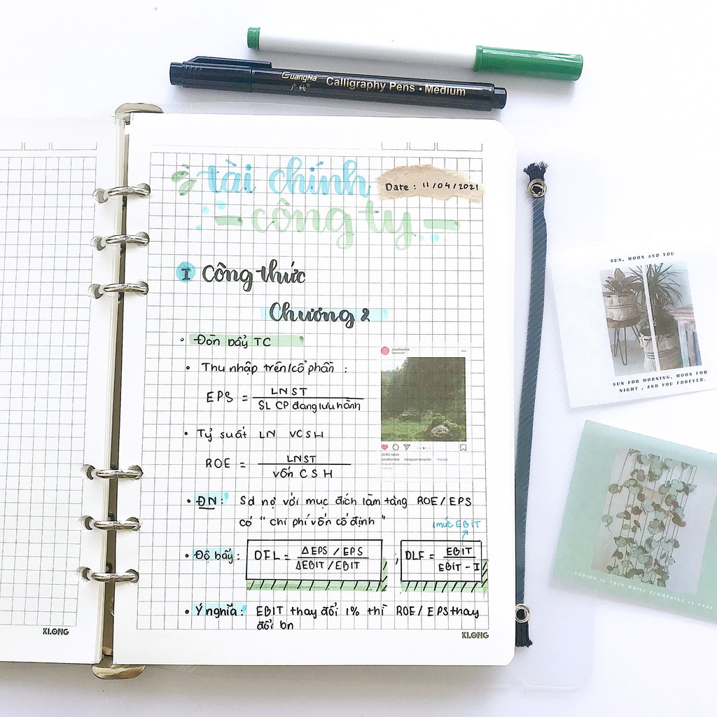 SỔ CÒNG BINDER KLONG CARO SIZE A5 100 TỜ (200 TRANG) 120GSM SIÊU DÀY LÀM BULLET JOURNAL TAKE NOTE