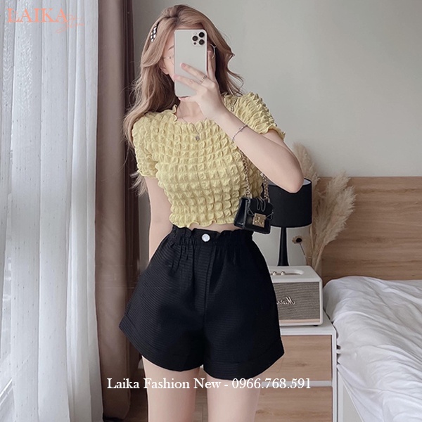 Quần đùi nữ mặc nhà cạp chun lưng thun cao chất vải xốp ong mềm mát dáng quần short nữ ống rộng đi biển thể thao hẹn hò