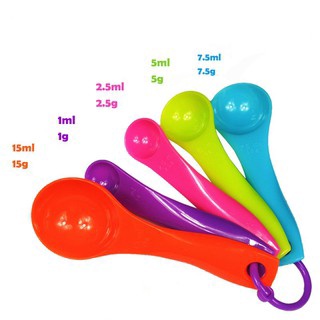 Bộ thìa đo lường 5 muỗng g/ml sắc màu