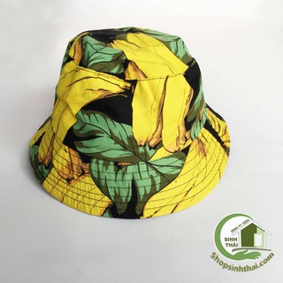 Nón mũ bucket tai bèo có vành cho trẻ em hình trái chuối màu vàng