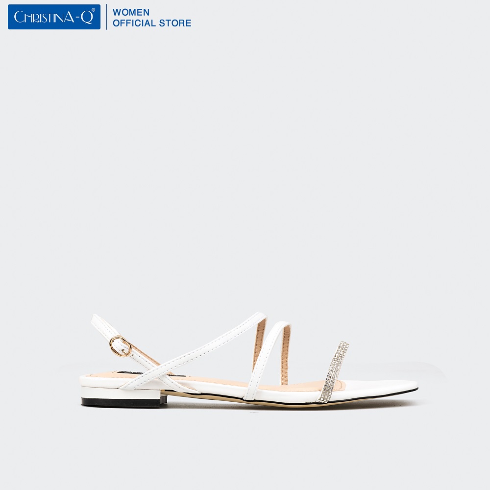 Giày sandals nữ dép sandals quai mảnh đế bệt ChristinA-Q XDB087