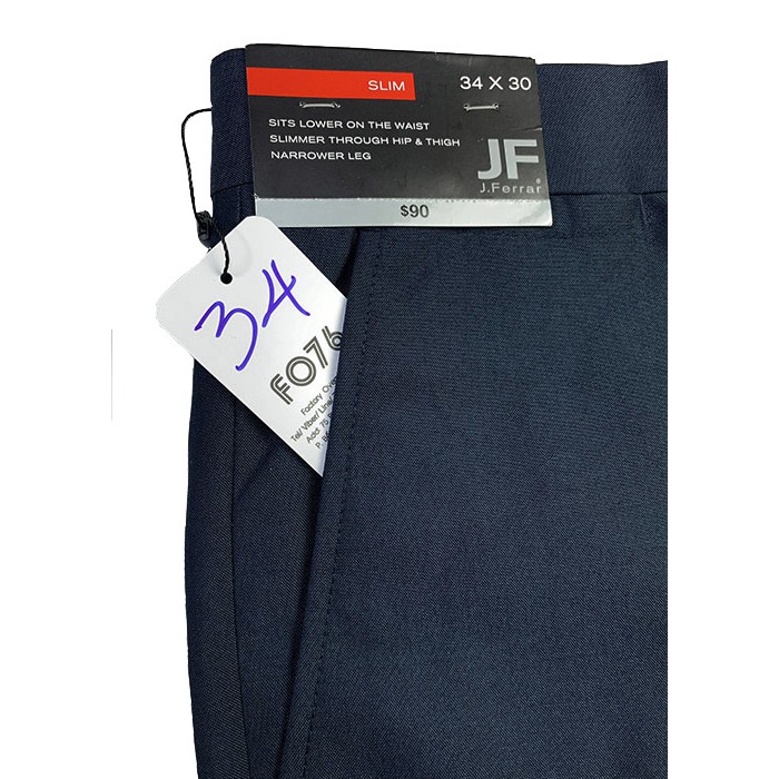 J.FERRAR - QUẦN TÂY NAM VĂN PHÒNG TRUNG NIÊN SLIM FIT MÀU XANH NAVY - 55331353