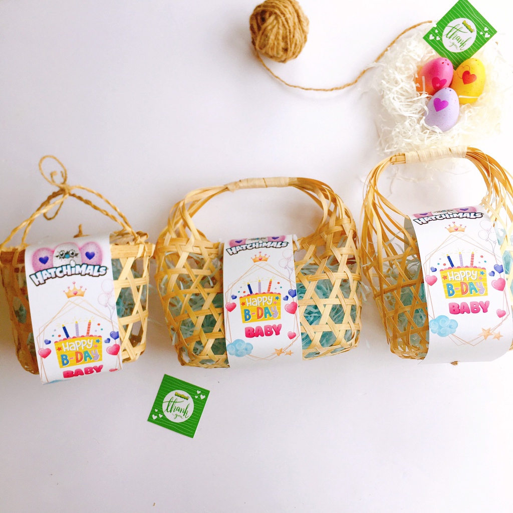 Giỏ tre quà tặng đựng trứng Hatchimals