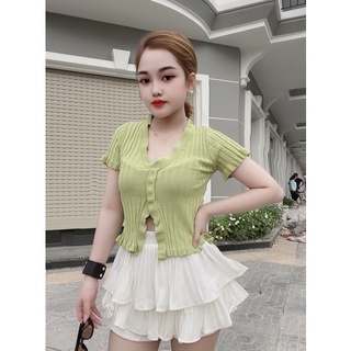 Áo len hở bụng