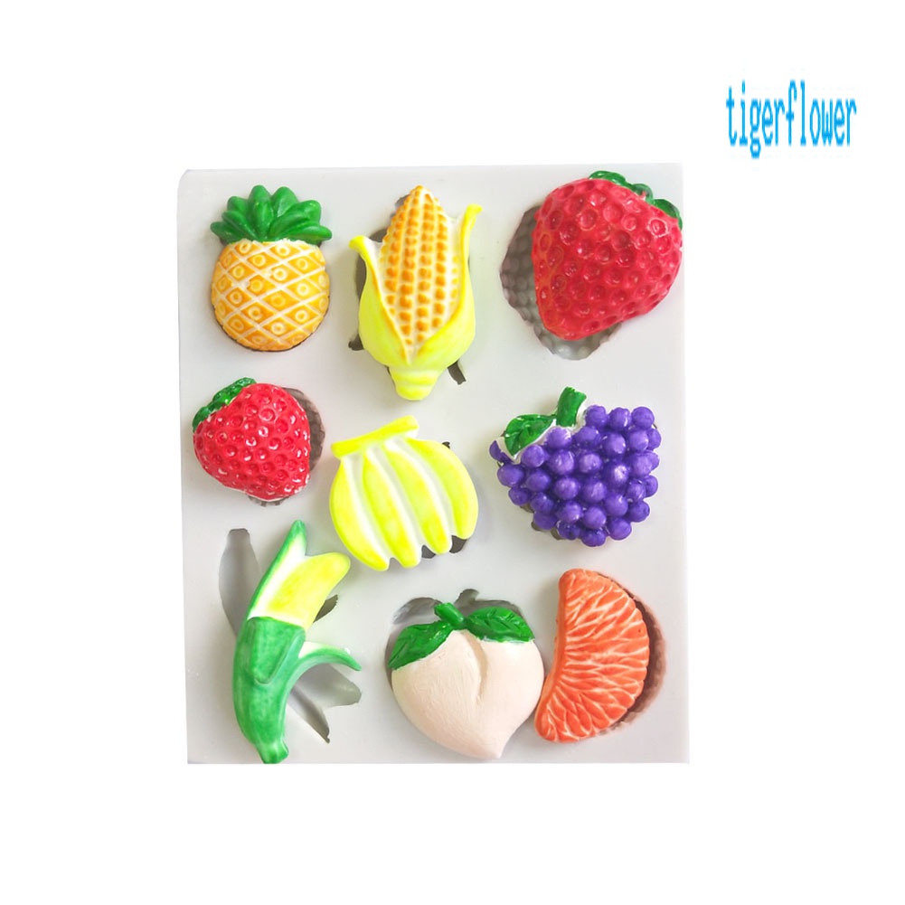 Khuôn Silicone Làm Bánh Kẹo Hình Hoa Quả DIY