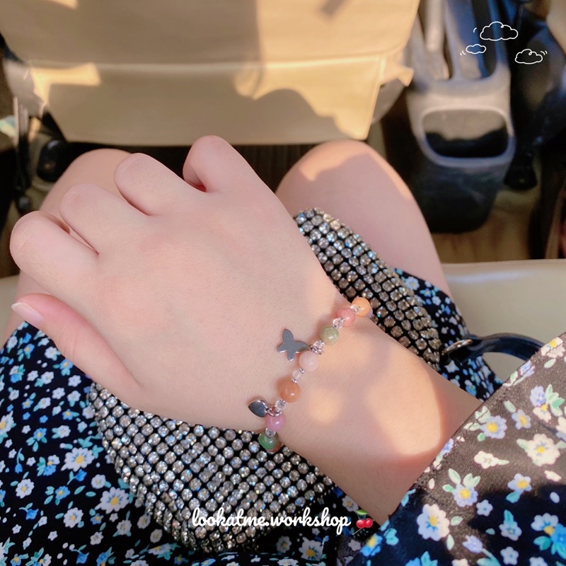 Vòng tay khóa thép không gỉ mix charm cực xinh Handmade lookatme Lolita Princess