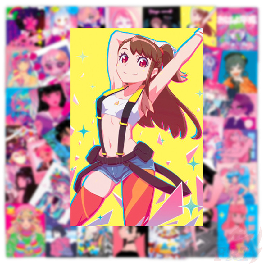 ❉ POP Pink Tokyo Girl - Series 04 Illustration Beauty Stickers ❉ 50Pcs/Set Waterproof DIY Fashion Decals Doodle Stickers