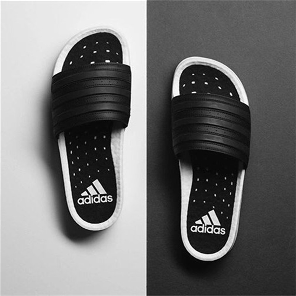 Dép Quai Ngang  Họa Tiết Adidas Thể Thao Đế Thấp Thoải Mái Thời Trang Thường Ngày