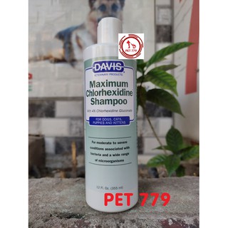 Sữa Tắm Trị Viêm Da Davis Maximum Chlorhexidine Shampoo 355ml dành cho chó mèo
