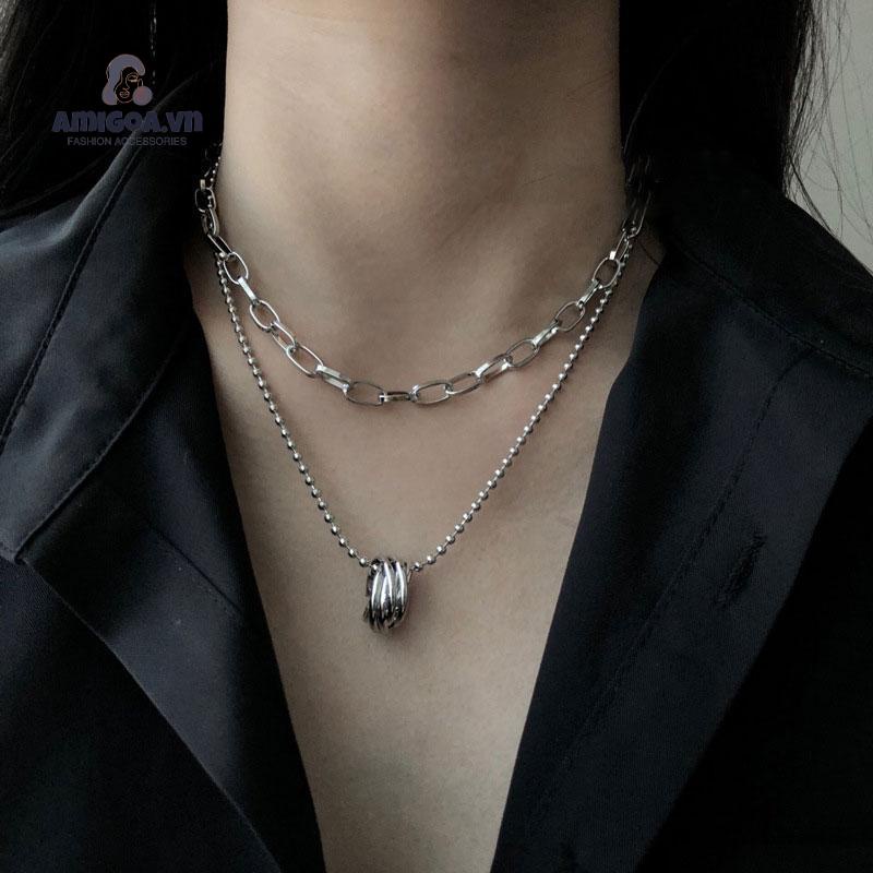 Vòng cổ Nhiều Lớp Phong Cách Hip Hop Thời Trang Quyến Rũ