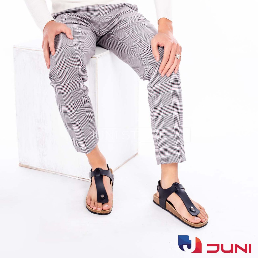 [DA PU-CHỐNG NƯỚC] PU10- Dép sandal xỏ ngón Unisex da PU, đế trấu Bioline Birken - Xuất khẩu châu Âu - Juni Store