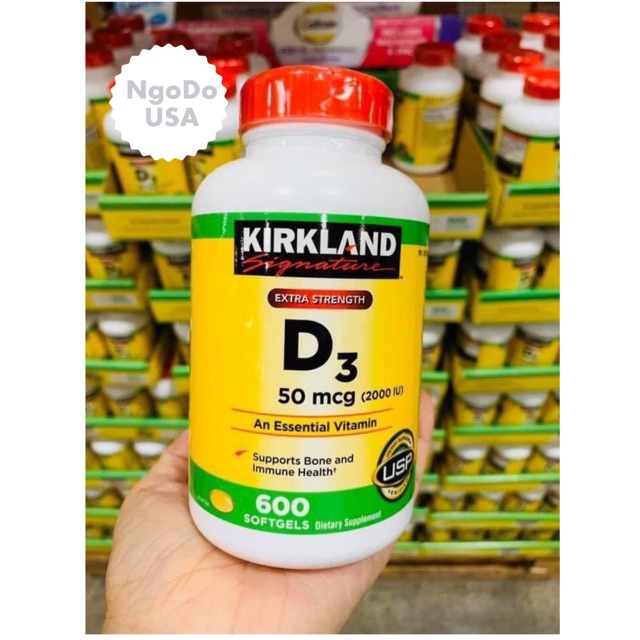 Viên Uống Vitamin D3 2000IU Kirkland 600 viên