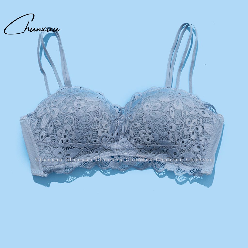 Áo ngực nữ phối ren mềm mại CHUNXUU, có lỗ thông hơi, đệm kép hình bàn tay nâng đẩy ngực- AV13