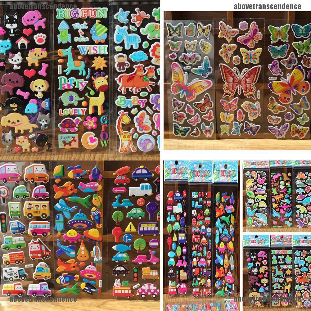 Set 10 miếng dán hoạt hình 3D cho bé