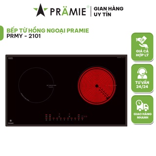 Bếp từ hồng ngoại pramie prmy-2101 điều khiển cảm ứng, mặt kính cường lực schott đức chịu nhiệt cao, bảo hành 2 năm