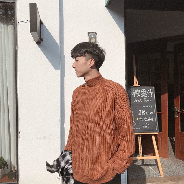 Áo Sweater Dệt Kim Cổ Lọ Đính Hoa Ngọc Trai Kiểu Hồng Kông Thời Trang Mùa Đông Cho Các Cặp Đôi