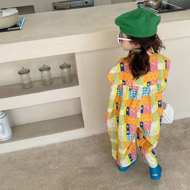 Jumpsuit Cổ Sơ Mi Họa Tiết Kẻ Sọc Phong Cách Hàn Quốc Thời Trang Mùa Hè Cho