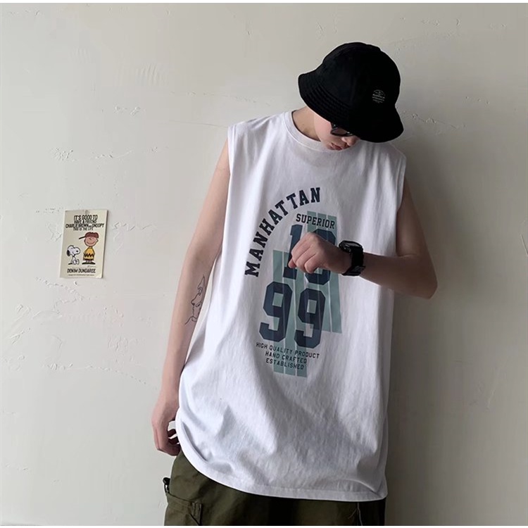 Áo Ba Lỗ Nam In Chữ Size M-5XL Phong Cách Hàn Quốc