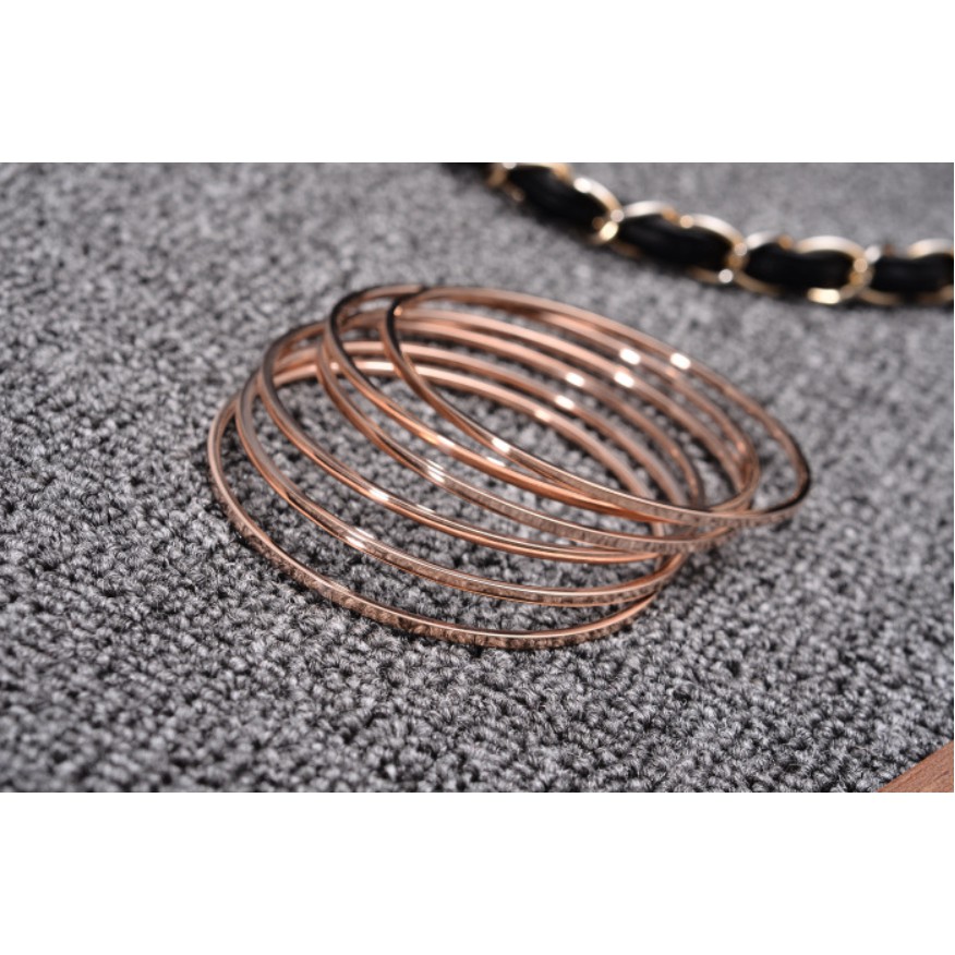 Lắc Tay Cuff DW Unisex Ver1 Bản trơn thu nhỏ ULA SHOP combo 6 vòng