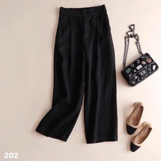 Quần culottes dài vải đũi Nhật