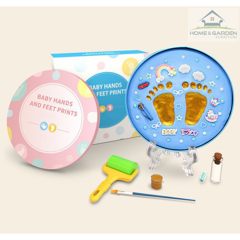 [Xả kho + free ship] Bộ đất nặn in dấu chân tay 3D cho bé - Baby Hands and Feet Prints