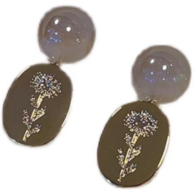 Bông Tai Đính Ngọc Trai Giả Phong Cách Retro Hồng Kông 2022 Cho Nữ