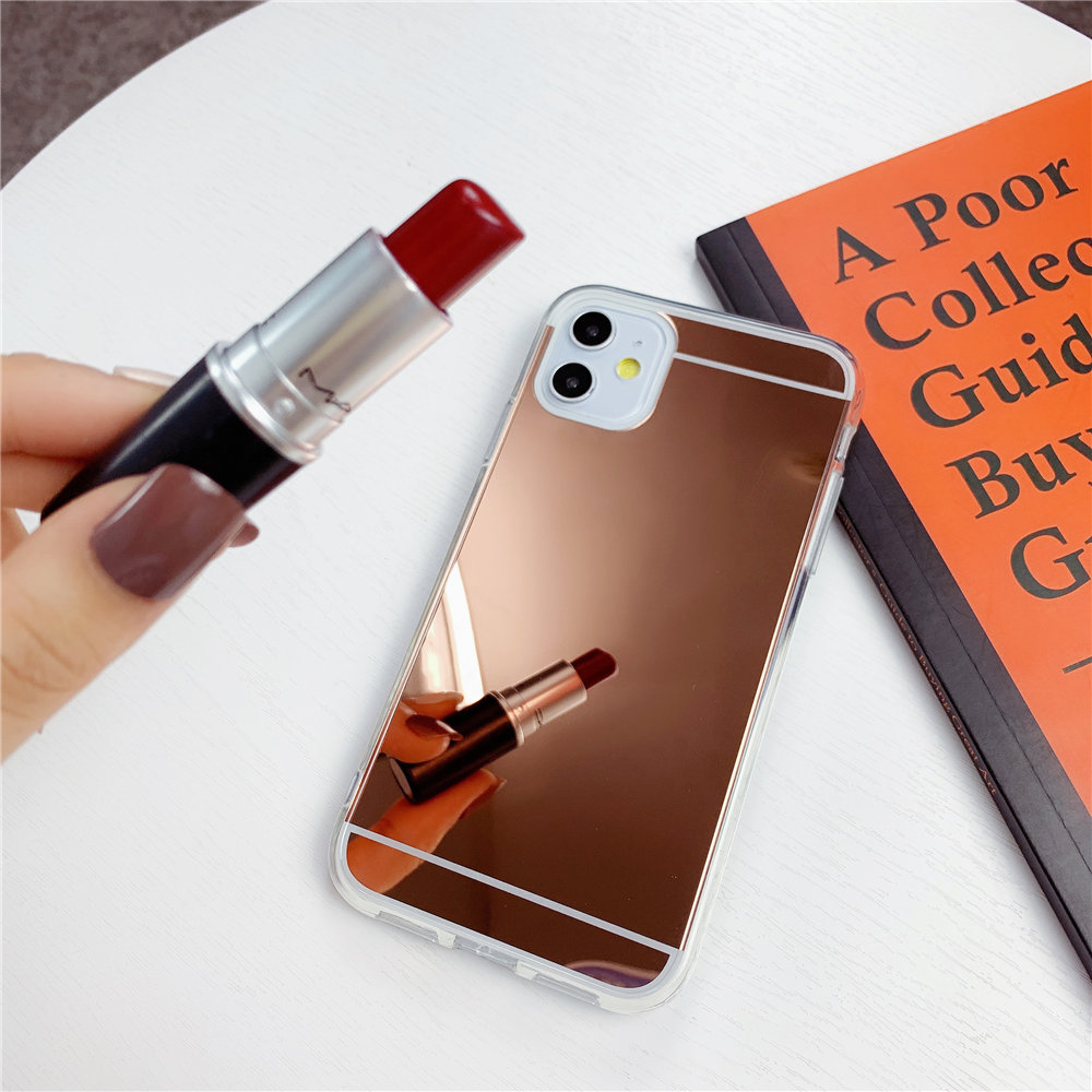 iPhone 11 Pro Max X XS Max XR 5 5s 6 6s 7 8 Plus SE 2020 Luxury Rose Gold Mirror Cases Fashion TPU Case