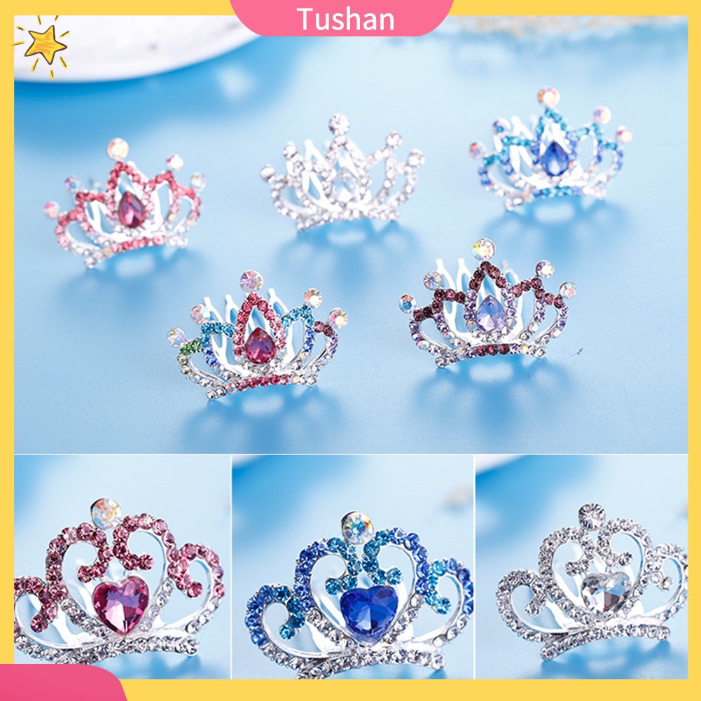 Lược Cài Tóc Hình Vương Miện Đính Đá Xinh Xắn Dành Cho Bé