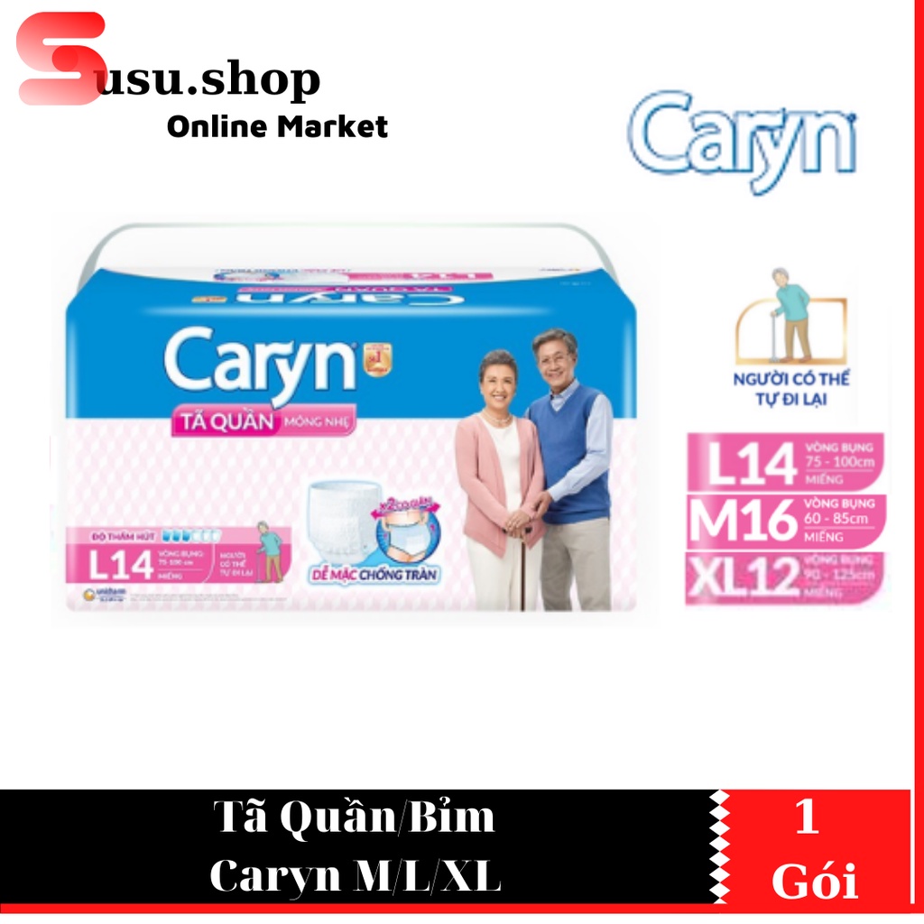 Tã quần/Bỉm Caryn M16/L14/XL12 MẪU MỚI 2022