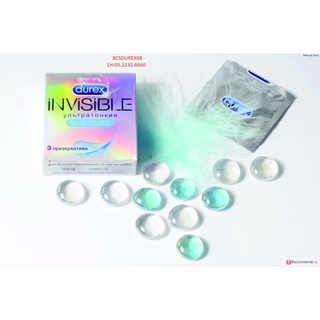 Bao cao su Durex Invisible [MỎNG NHẤT THẾ GIỚI] Hộp 3 chiếc (che tên sản phẩm khi giao tuyệt đối bảo mật)