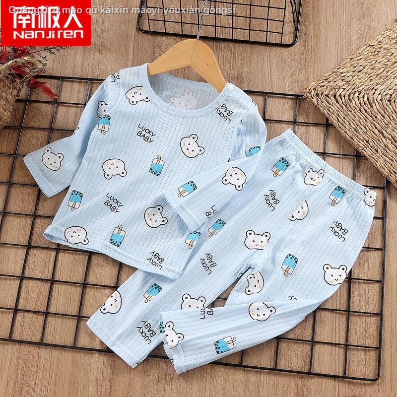 【】【Bộ Đồ Ngủ Trẻ Em】【Bộ Đồ Ngủ Bằng cotton Mỏng Thoáng Khí Mặc Ở Nhà Dài Tay Mùa Hè Bao Gồm Áo Dài Tay Và Quần Cho Bé