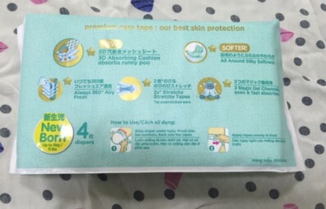 Tã dán pampers  nhật size nb 4