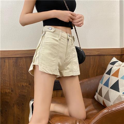 Quần Short Denim Ống Rộng Lưng Cao Thời Trang Dành Cho Nữ