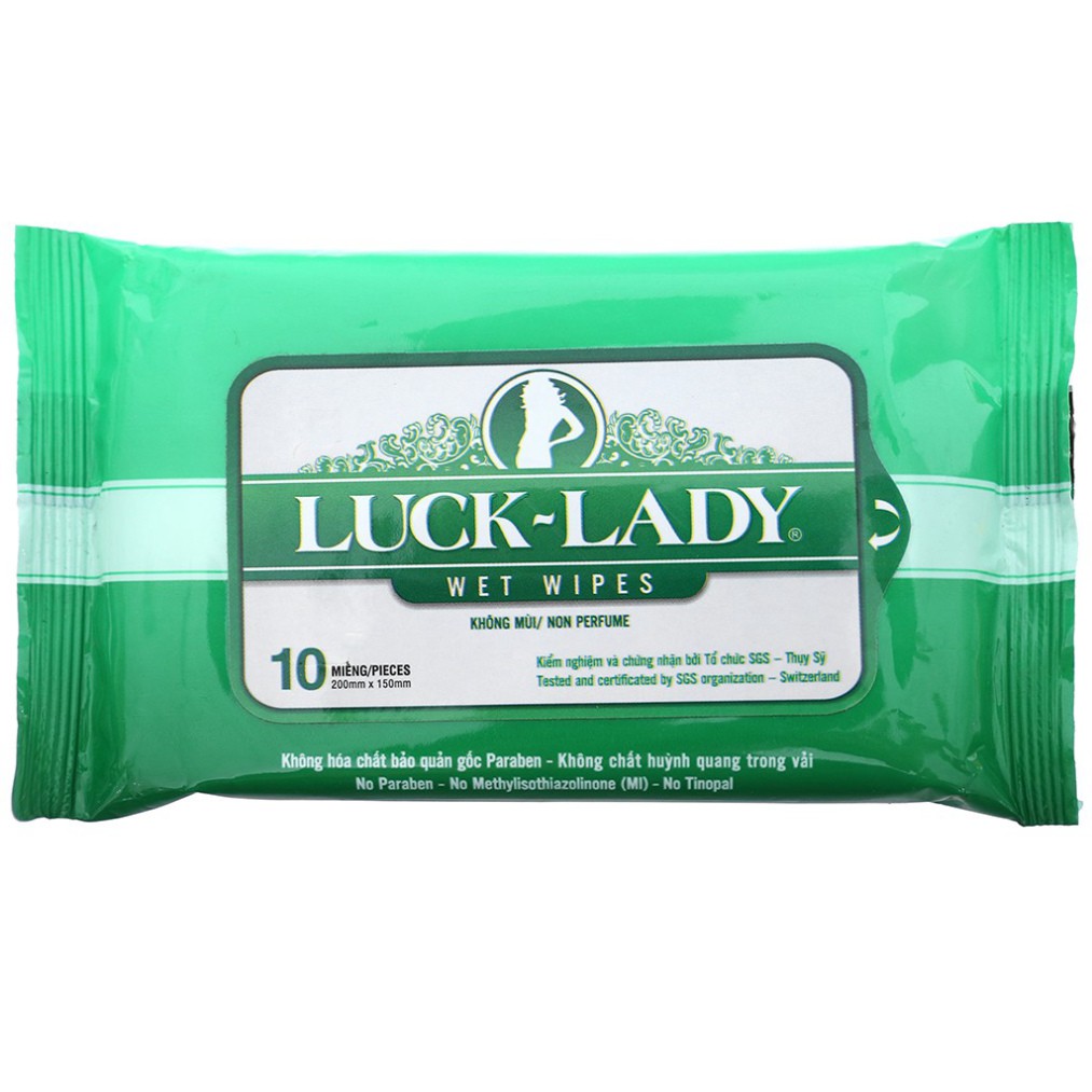 Khăn giấy ướt bỏ túi tiện dụng Dot, Luck Lady 10 tờ