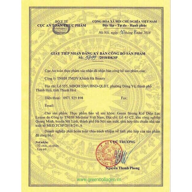 [ Tặng Kèm Bình Thuỷ Tinh ] Diệp Lục Collagen - Green Collagen Powder ( Hộp 30 gói ) | Thế Giới Skin Care