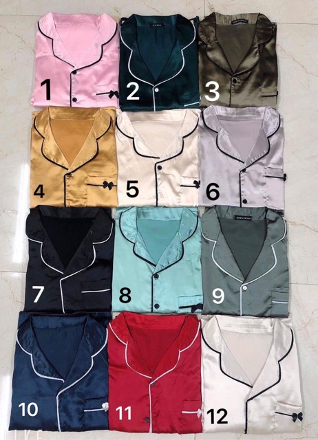 Bộ pizama lụa dài tay | BigBuy360 - bigbuy360.vn