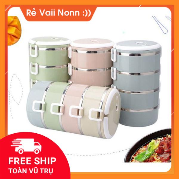 Cặp lồng 4 tầng inox làm từ nhựa lúa mạch nhập khẩu, cặp lồng 4 tầng ruột inox GDMN