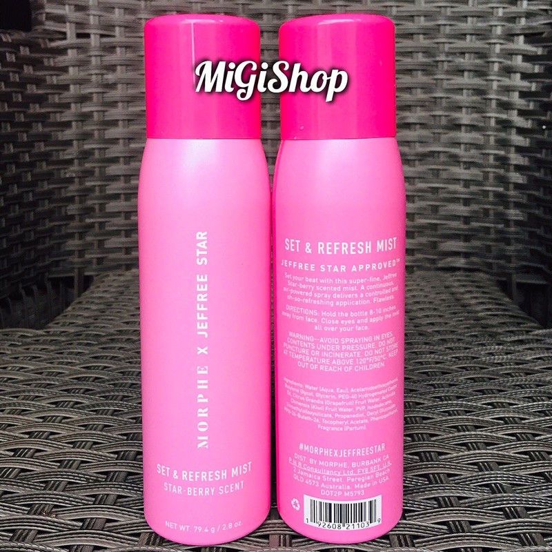 [Hàng Mỹ] Xịt Khoáng Trang Điểm Morphe Jeffree Star Set And Refresh Mist 79,4g